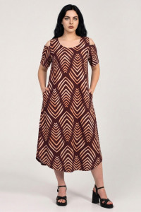 Платье женское К-381 "Влада" кулирка (р-ры: 50-60) шоколад