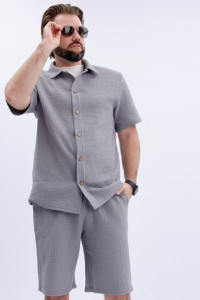 Костюм двойка мужской "Мэтью 4" муслин (р-ры: 48-58) серый