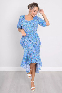 Платье женское "Лада" штапель (р-ры: 44-58) голубой