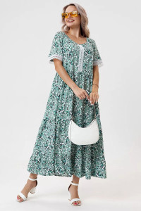 Платье женское "Евдокия" штапель (р-ры: 46-60) зеленый