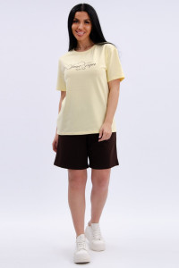 Костюм двойка женский "Сен-Тропе" кулирка-футер (р-ры: 46-60) лимон