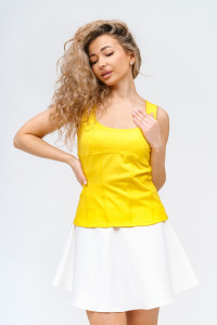 Топ женский Топ-01 кулирка с лайкрой пенье (р-ры: 44-54) желтый