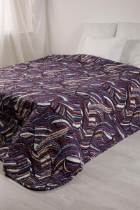 Покрывало стеганое двухстороннее поплин "Серебряный рассвет" розовый