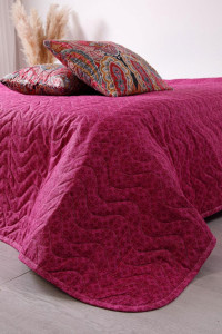 Покрывало стеганое двухстороннее бязь "Кармен" фуксия комп.