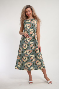 Сарафан женский "Яна" М463 кулирка (р-ры: 46-60) светлый хаки