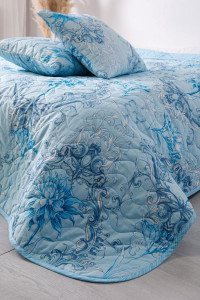 Набор для спальни покрывало+наволочки бязь "Лунный свет" голубой