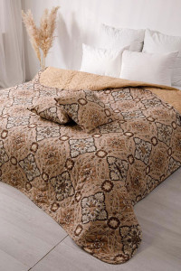 Набор для спальни покрывало+наволочки бязь "Каракум" коричневый