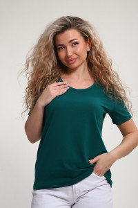 Футболка женская "Сима" М464 кулирка с лайкрой (р-ры: 46-60) изумруд
