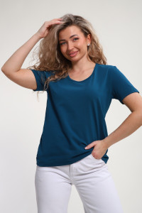 Футболка женская "Сима" М464 кулирка с лайкрой (р-ры: 46-60) морская волна