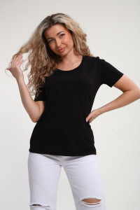 Футболка женская "Сима" М464 кулирка с лайкрой (р-ры: 46-60) черный