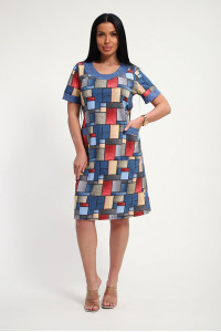 Туника женская "Жанна" кулирка (р-ры: 50-60) абстракция