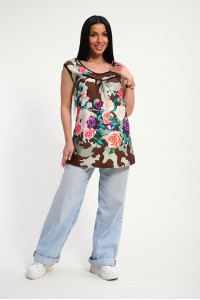 Футболка женская "Жаклин" масло (р-ры: 50-60) коричневый