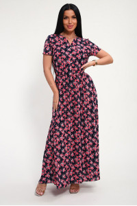 Платье женское "Виктория" масло (р-ры: 48-58) коралловый цветок