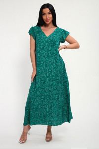 Сарафан женский "Мадонна" штапель (р-ры: 48-58) зеленый леопард