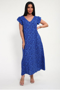 Сарафан женский "Мадонна" штапель (р-ры: 48-58) синий леопард