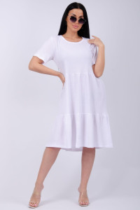 Платье женское "Эскада 5" жатка (последний размер) белый 54