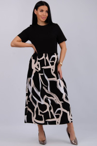 Платье женское "Виттория 17" кулирка-вискоза (последний размер) абстракция 50,52,56