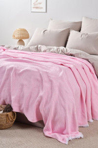 Покрывало-плед хлопковое "Розовый"