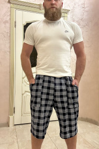 Шорты мужские ШК-279 кулирка (последний размер) т.син.с бел.клетк. 48