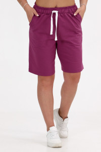 Шорты-бермуды женские ШФ-2219 футер (последний размер) светлая слива 46,48,56