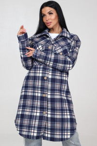 Жакет женский ЖФ-1888 футер с начесом (последний размер) клетка т.син с беж. 48,54