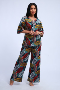 Костюм двойка женский "Джина-2" кулирка (последний размер) листопад 64