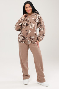 Костюм двойка женский КФл-2767 флис (последний размер) беж 48,52