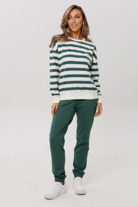 Костюм двойка женский К249 футер 2-х нитка пенье (р-ры: 46-60) зеленый