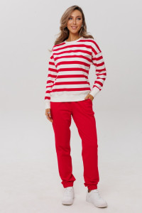 Костюм двойка женский К249 футер 2-х нитка пенье (р-ры: 46-60) красный