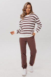 Костюм двойка женский К249 футер 2-х нитка пенье (р-ры: 46-60) мокко