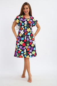 Халат женский №266 кулирка (р-ры: 50-60) синий