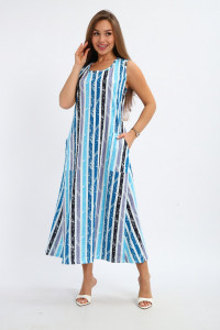 Сарафан женский №258.1 кулирка (р-ры: 46-60) голубой