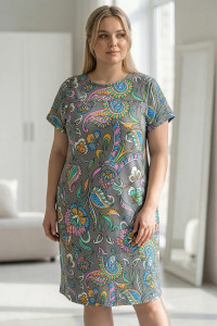 Туника женская "Грета" кулирка (р-ры: 50-60) цветы