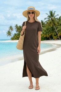 Платье женское "Стелла" кулирка (р-ры: 44-54) шоколад