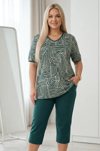 Костюм двойка женский "Арина" кулирка (р-ры: 50-60) зеленый