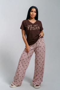 Пижама женская "Фиеста" кулирка (р-ры: 48-58) шоколад