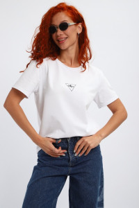 Футболка женская №85558 кулирка пенье (р-ры: 42-56) белый