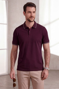 Футболка мужская №14454 пике (р-ры: 48-60) бордовый