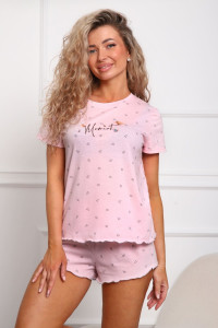 Пижама женская №29543 кулирка (р-ры: 44-54) пудра