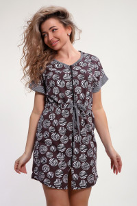 Халат женский №37008 кулирка (р-ры: 46-56) коричневый