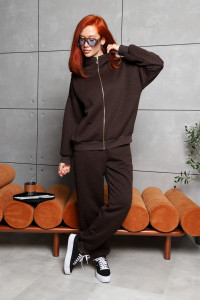 Костюм двойка женский №2286/2 капитоний (р-ры: 42-54) шоколад