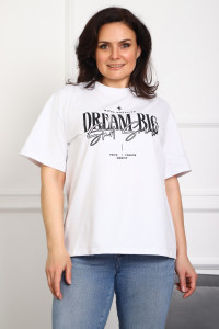 Туника женская №88557 кулирка с лайкрой пенье (р-ры: 46-76) белый