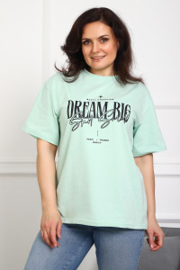 Туника женская №88557 кулирка с лайкрой пенье (р-ры: 46-76) мята