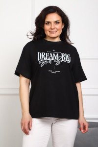 Туника женская №88557 кулирка с лайкрой пенье (р-ры: 46-76) черный