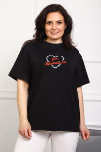 Туника женская №88556 кулирка с лайкрой пенье (р-ры: 46-76) черный
