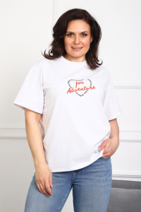 Туника женская №88556 кулирка с лайкрой пенье (р-ры: 46-76) белый