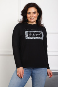 Лонгслив женский №88554 кулирка с лайкрой пенье (р-ры: 46-76) черный