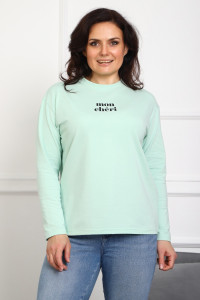 Лонгслив женский №88553 кулирка с лайкрой пенье (р-ры: 46-76) мята