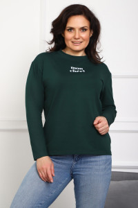 Лонгслив женский №88553 кулирка с лайкрой пенье (р-ры: 46-76) темно-зеленый