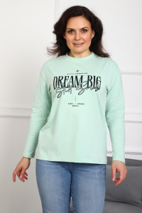 Лонгслив женский №88552 кулирка с лайкрой пенье (р-ры: 46-76) мята